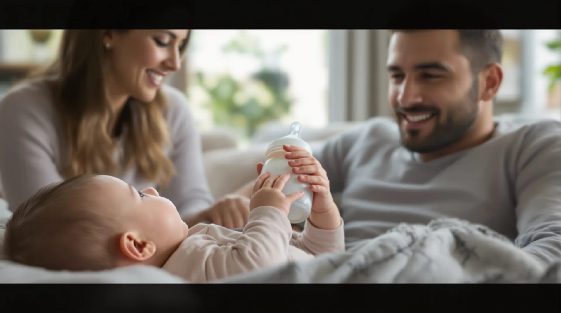 quand bébé tient son biberon