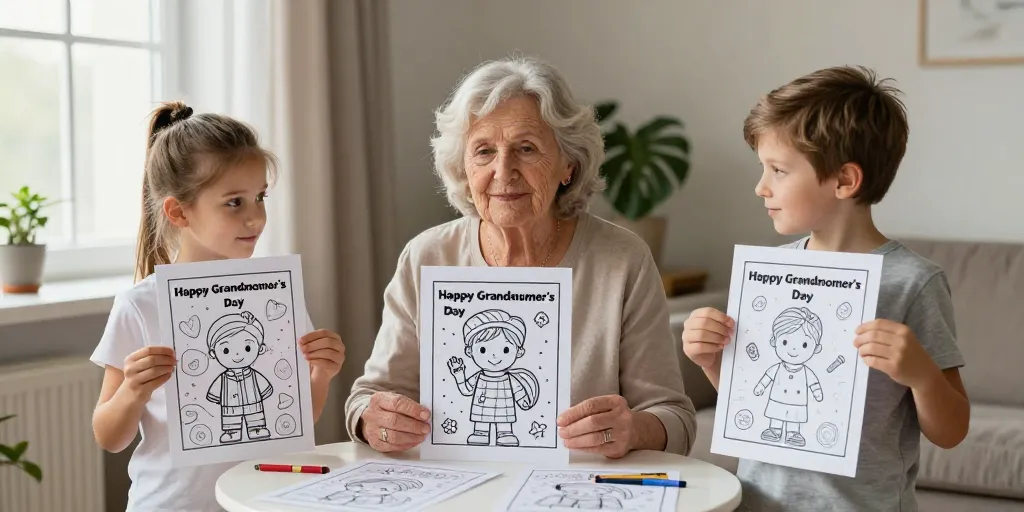 bonne fête mamie coloriage